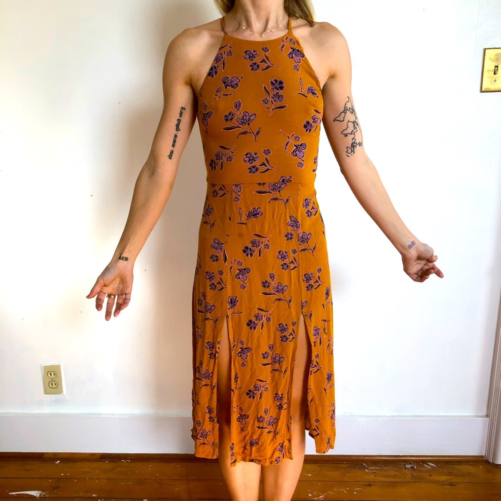 Yellow floral dress